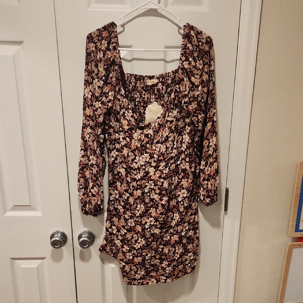 NWT Altar'd State Smocked Back Long Sleeve Dress